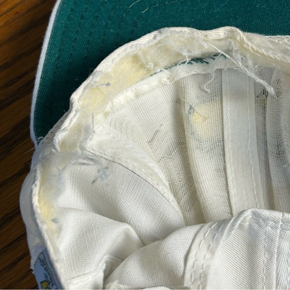 Vtg The Master American Needle Cotton White Golf Hat Cap Strapback OSFA FLAWS - Picture 11 of 15